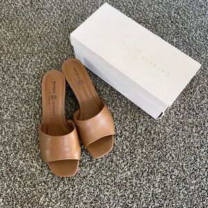 Chinese Laundry leather mules in tan